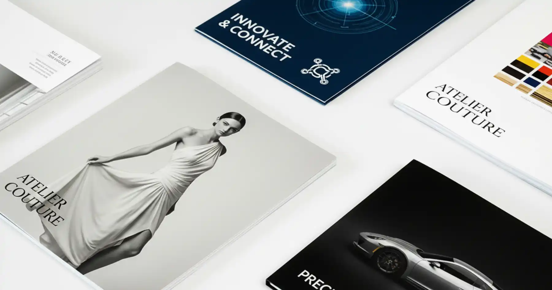 Custom booklet and catalog printing online — saddle-stitch and perfect bound delivered fast across the USA